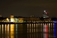 Rheinuferpromenade von der Oberkasseler Brücke aus fotografiert