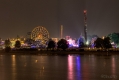 Rheinkirmes von der Oberkasseler Brücke aus fotografiert