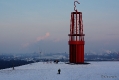 Die Halde Rheinpreußen war am heutigen Tag von einer geschlossenen Schneedecke überzogen.